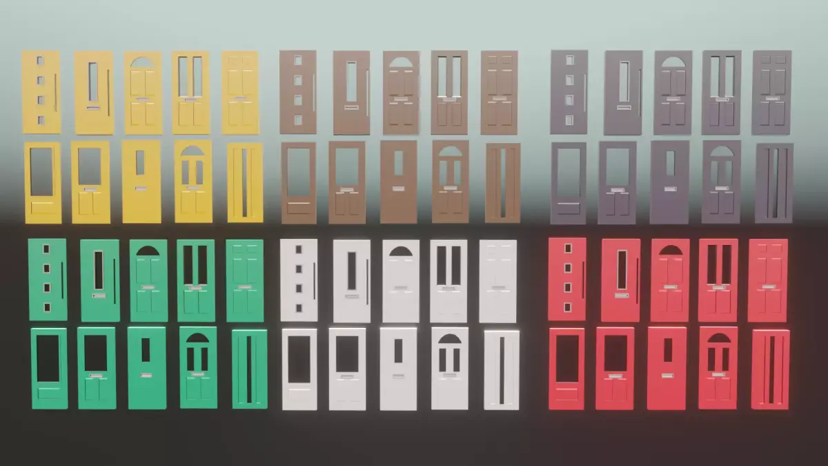 10 Home Door Assets Part one Free low-poly 3D model