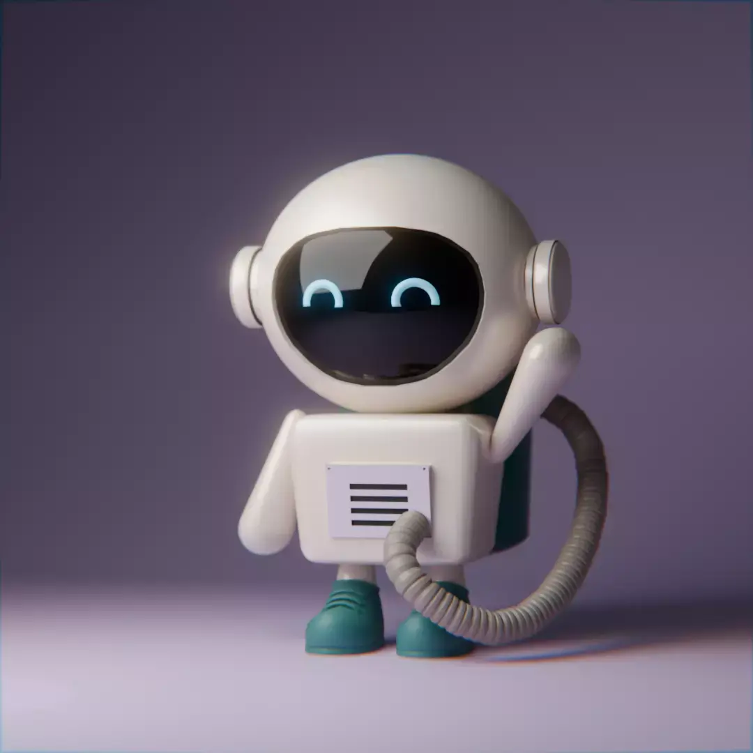 Cute Adorable character Robot 3d model Low-poly 3D model