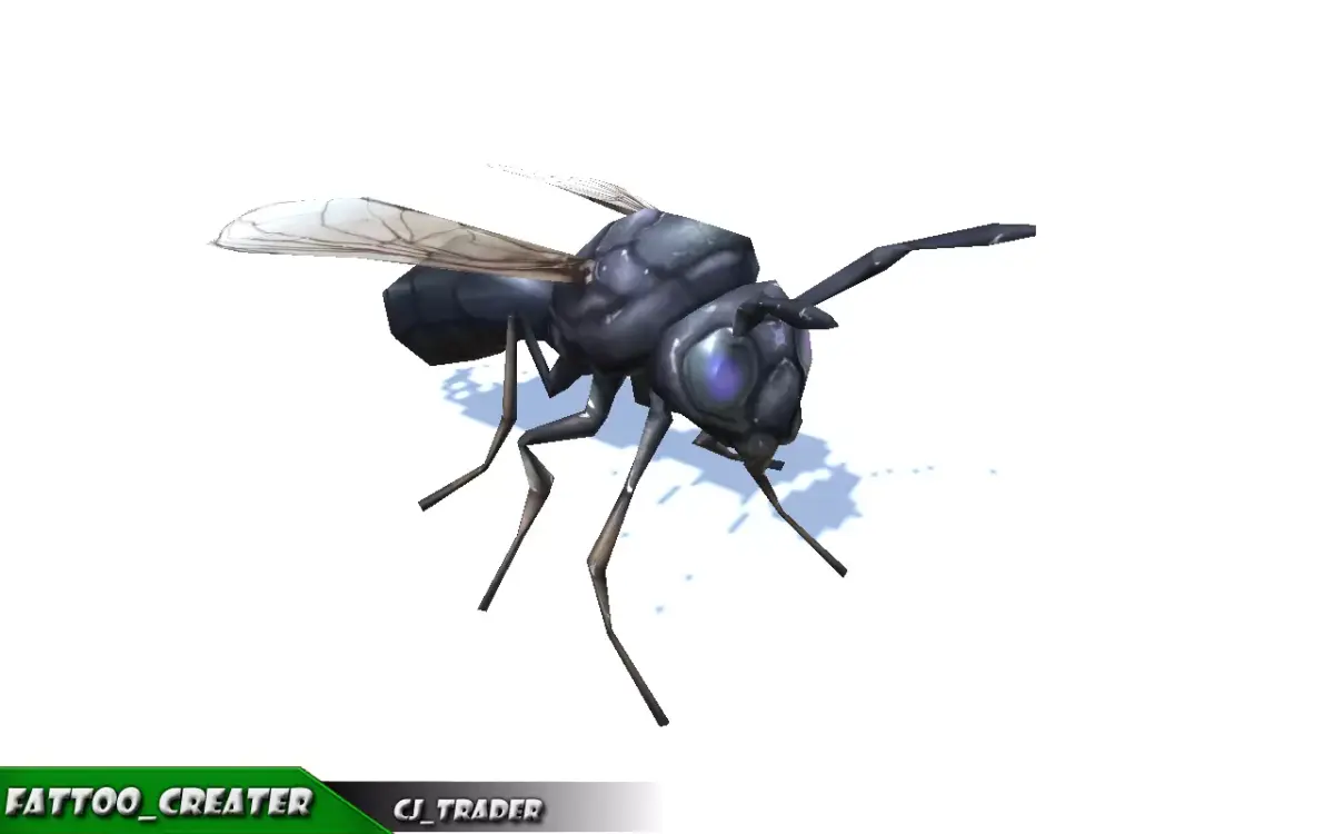Low-Poly Wasp Insect Rigged Animated 3d model Low-poly 3D model