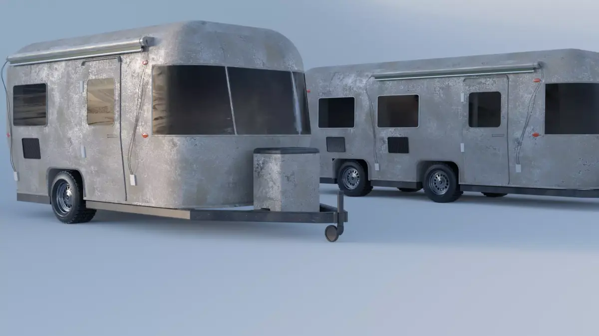 Well Used Caravan - Camper - Long and Short Model 3D model