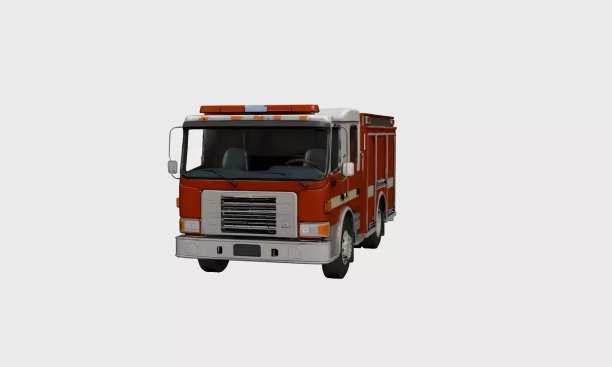 Realistic Fire Truck Detailed Emergency Vehicle 03 3D model