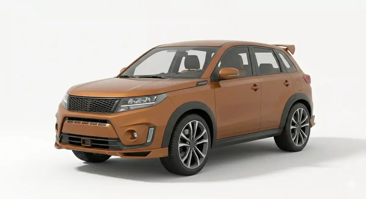 Modern Compact SUV Orange Edition 3D model