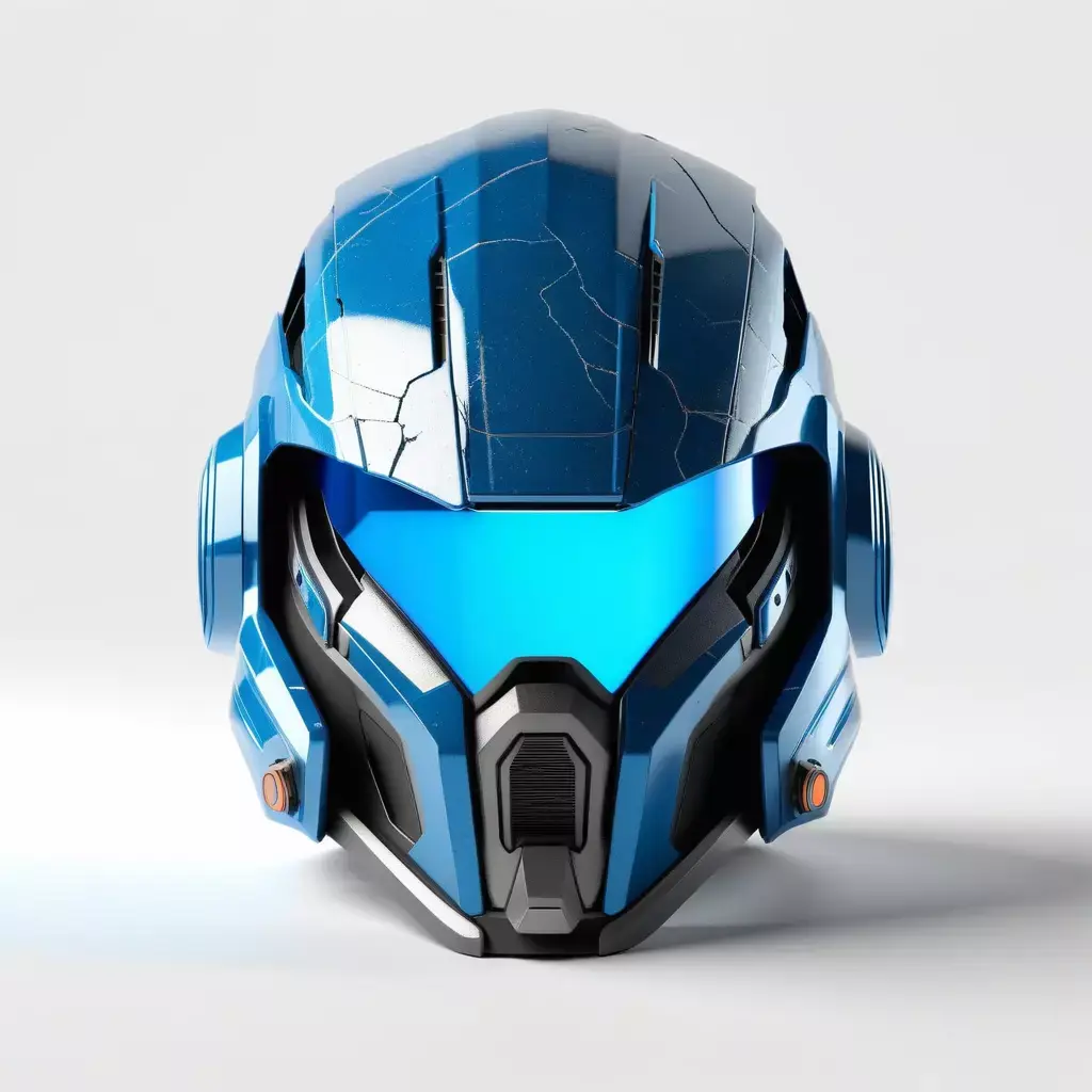 SciFi Helmet with Cracked Visor 3D model