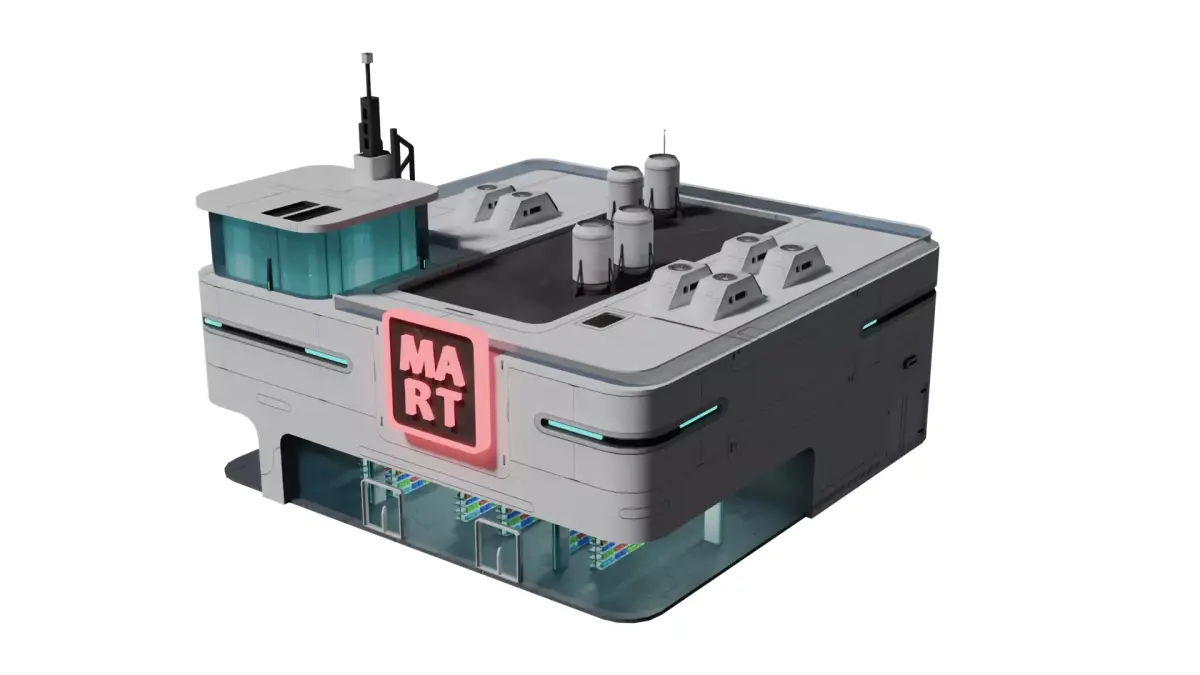 Sci-fi supermarket 3D model