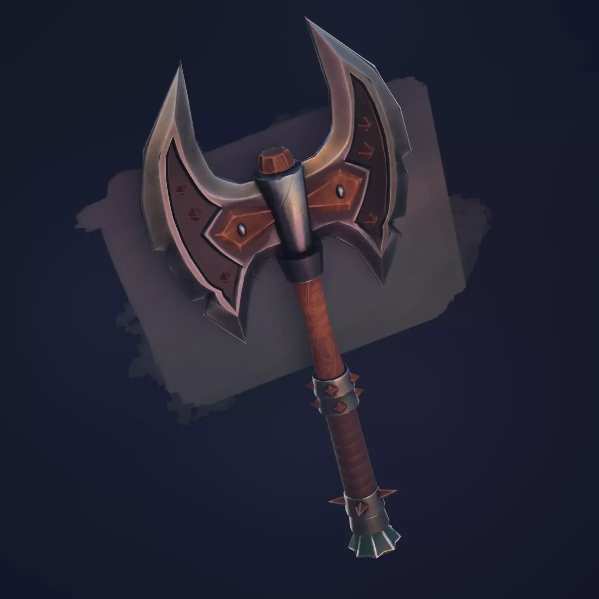 GameReady Stylized Battle Axe 3D model Low-poly 3D model