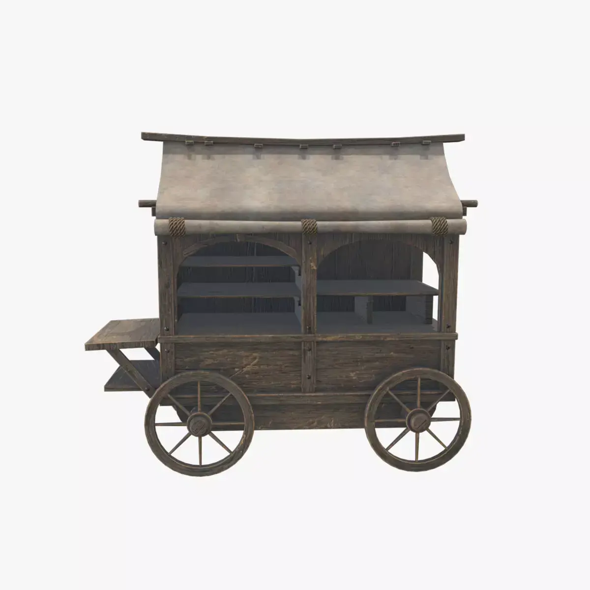 Medieval Cart V02 Low-poly 3D model