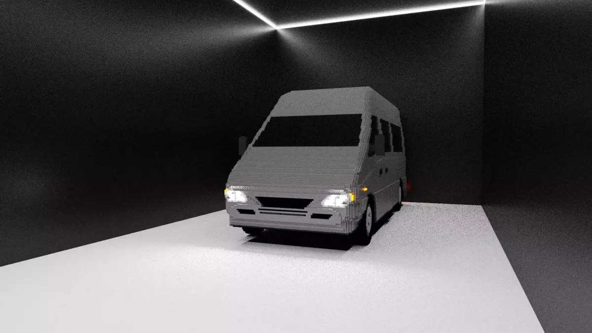 Mercedes-Benz Sprinter 1995 voxel Free low-poly 3D model