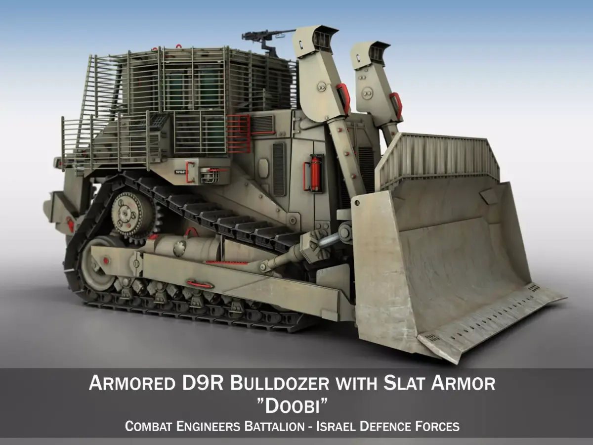 Israeli Armored D9R Bulldozer 3D model