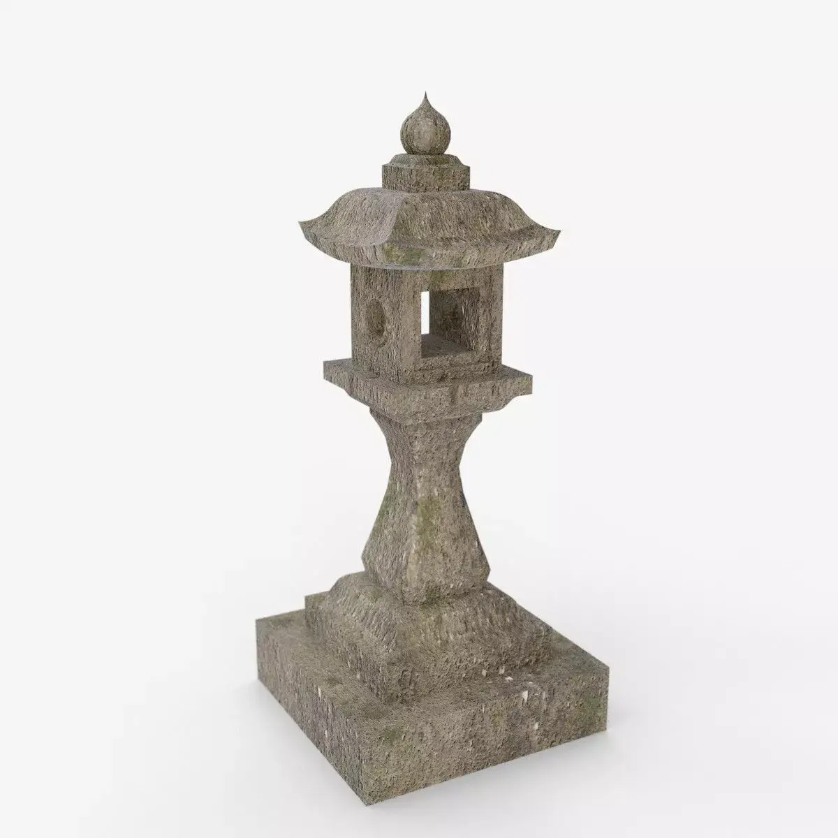 Japanese Stone Lantern Curved - Japan Collection 3D model