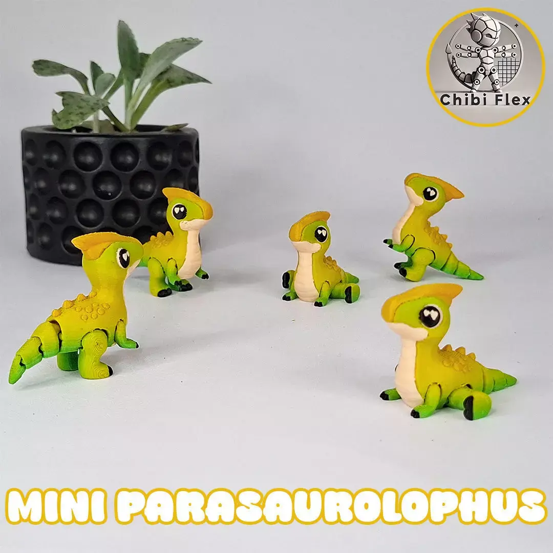 Flexi Mini Parasaurolophus Print In Place No Supports 3D print model