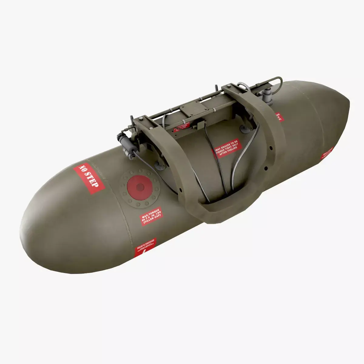Helicopter External Fuel Tank 450L With Mount Low-poly 3D model