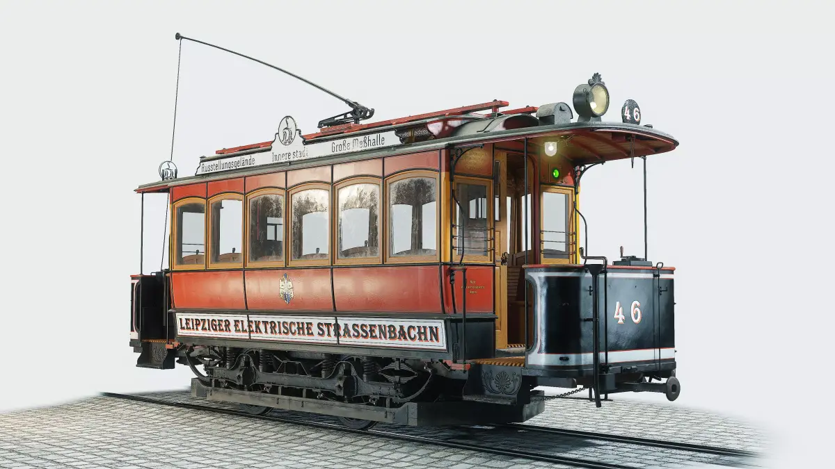 Herbrand VN 125 Historic Tram Modular  Low-poly 3D model