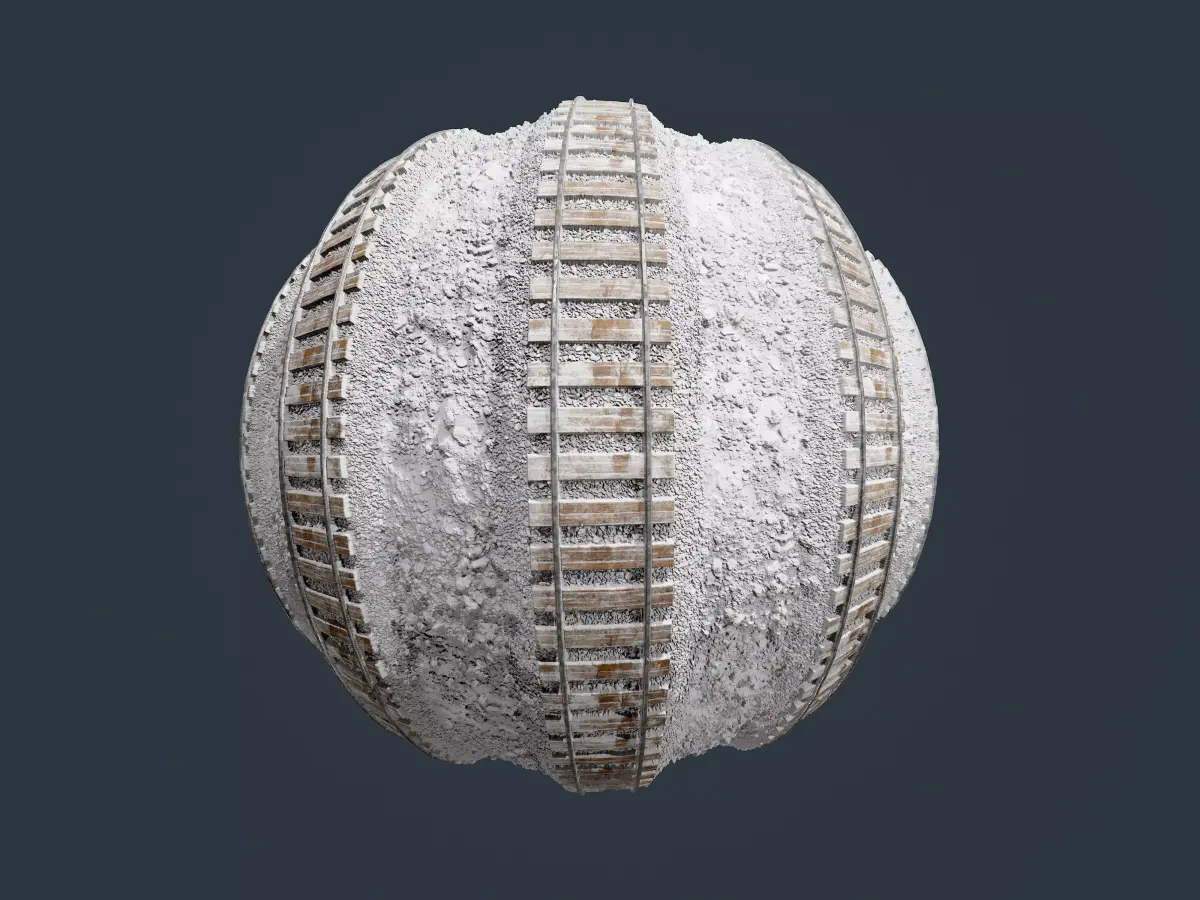 Train Tracks Seamless PBR Texture 08 Texture