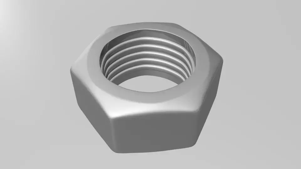 Steel Hex Nut 3D model