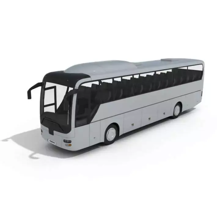 White Passanger Bus 3D model