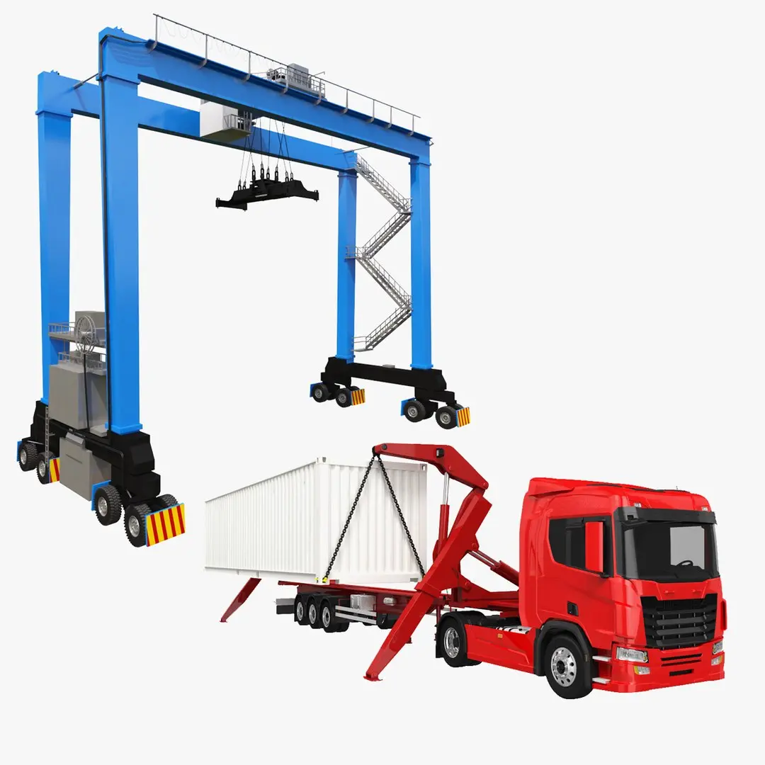 SideLifter Truck and Gantry Crane Collection 3D model