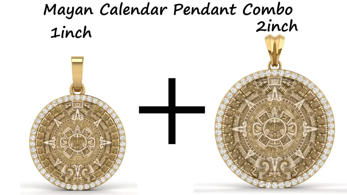 Mayan Calendar Pendant Combo of 1inch and 2inch 3D Model Collection