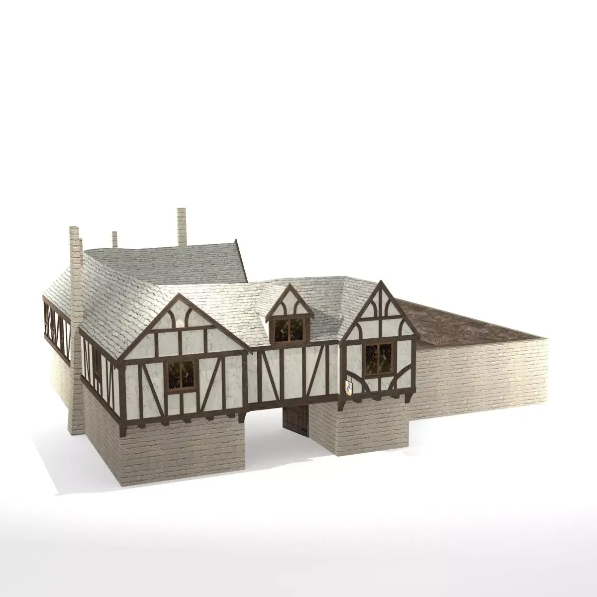 Medieval Inn The Blue Rabbit Free low-poly 3D model