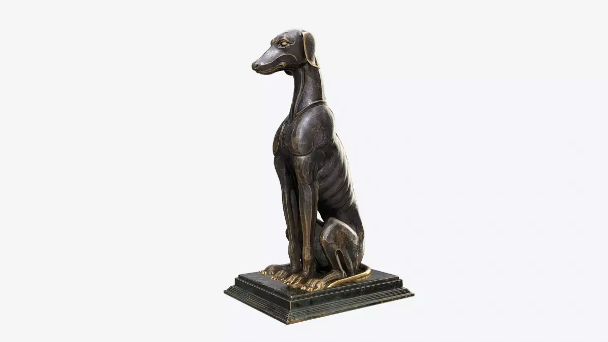 Dog Sculpture Low-poly 3D model