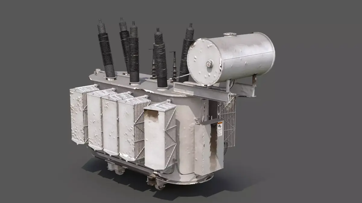 Old Large Electrical Transformer 3D model