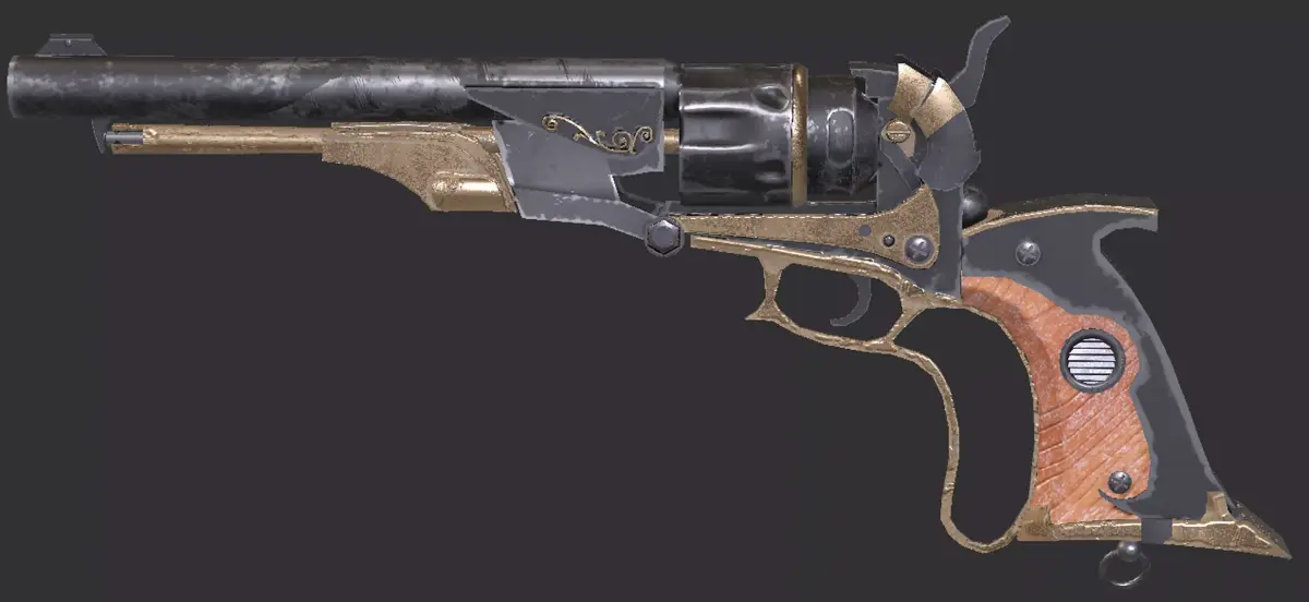 Revolver Westwood Low poly for Games  Low-poly 3D model