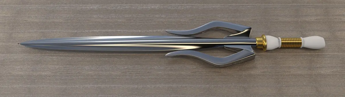 White Gold Sword Low-poly 3D model