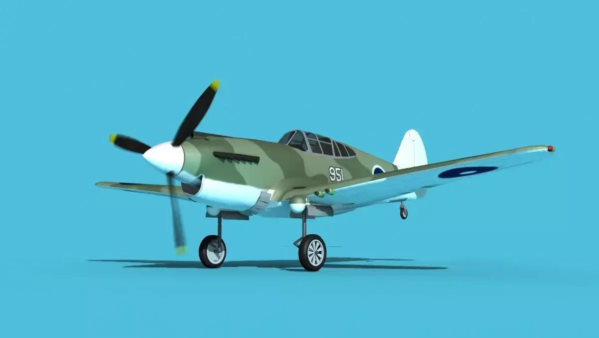 Curtiss P-40B Tomahawk V12 Australia 3D model