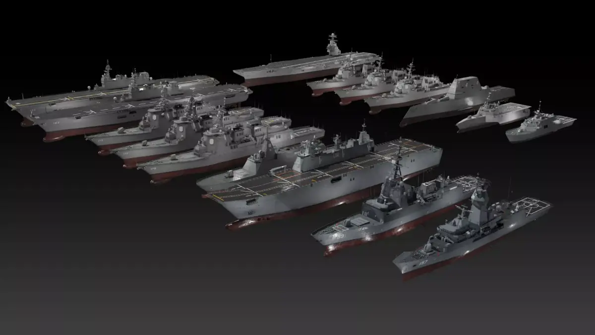 Modern warship Asia Pacific navy 3D Model Collection