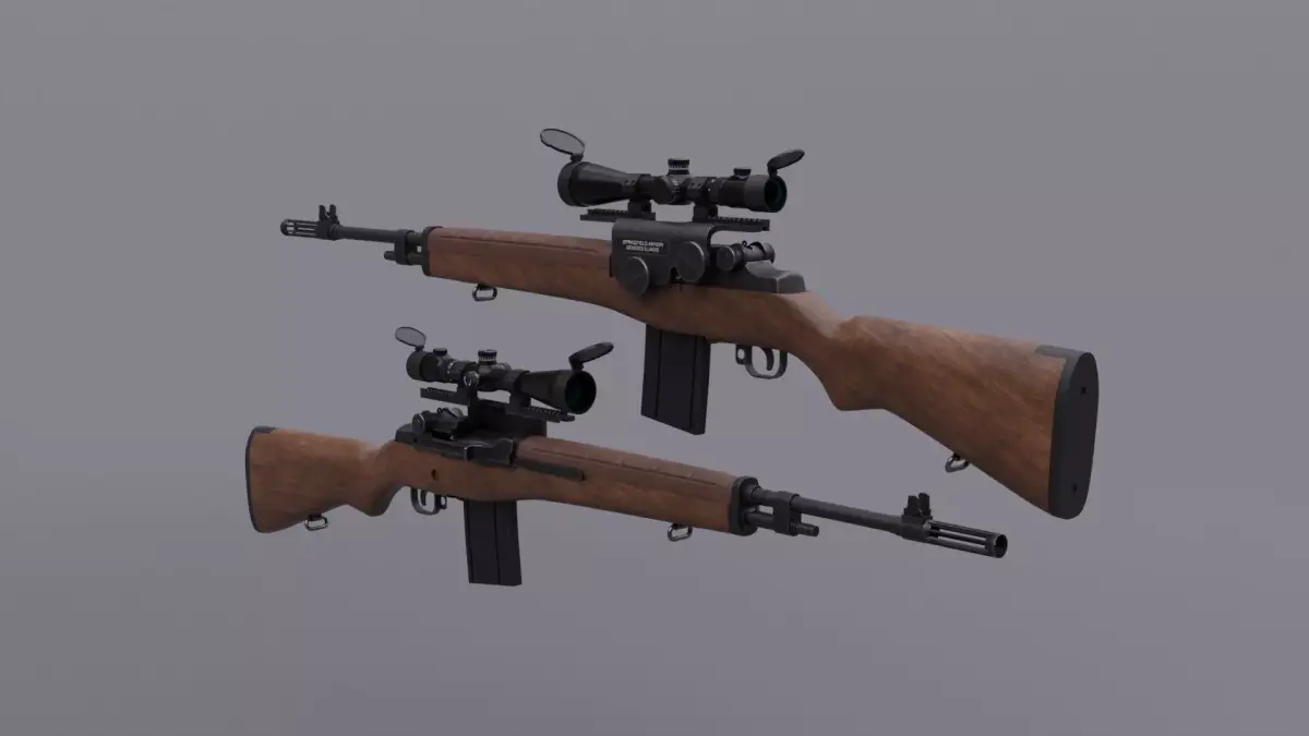 M1A Springfield Rifle Free 3D model