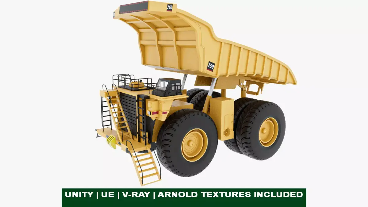 Generic Mining Truck Rigged And Animation GameReady Low-poly 3D model
