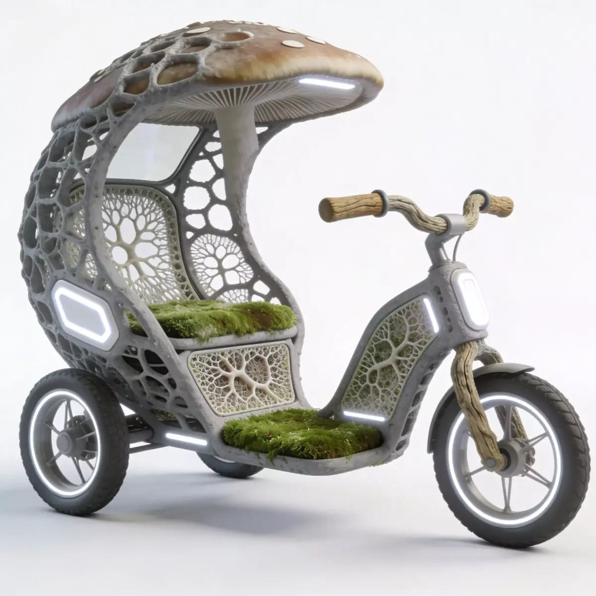 Bio-Hybrid Mushroom Cap Trike Low-poly 3D model