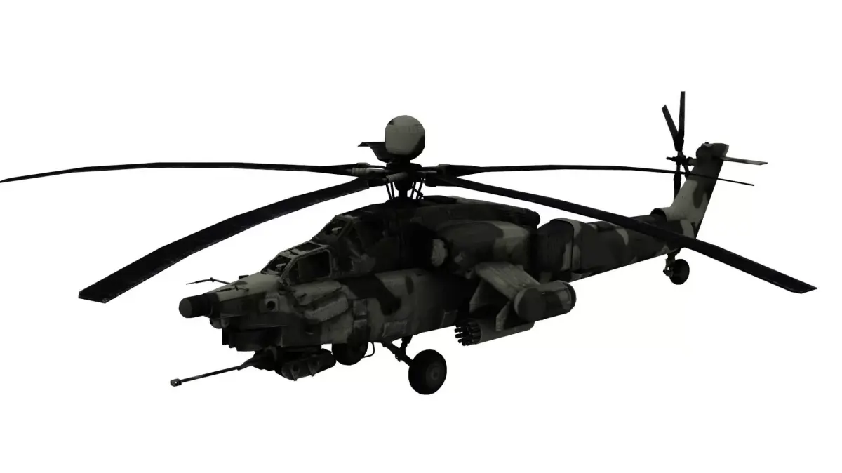 Lowpoly Mi-28 Helicopter 3D Model Low-poly 3D model