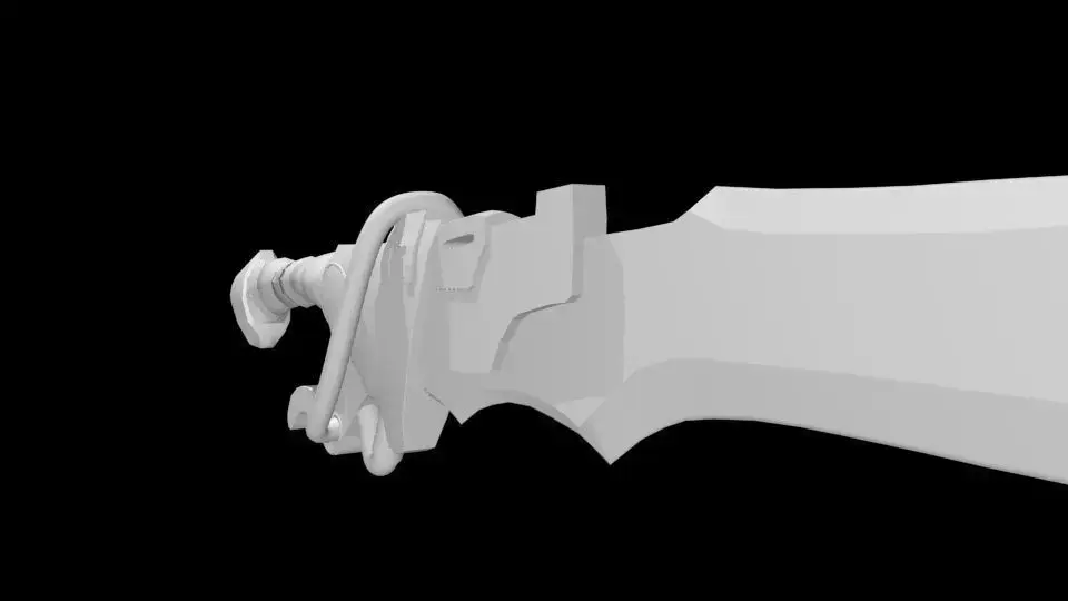 Steam punk sword Low-poly 3D model
