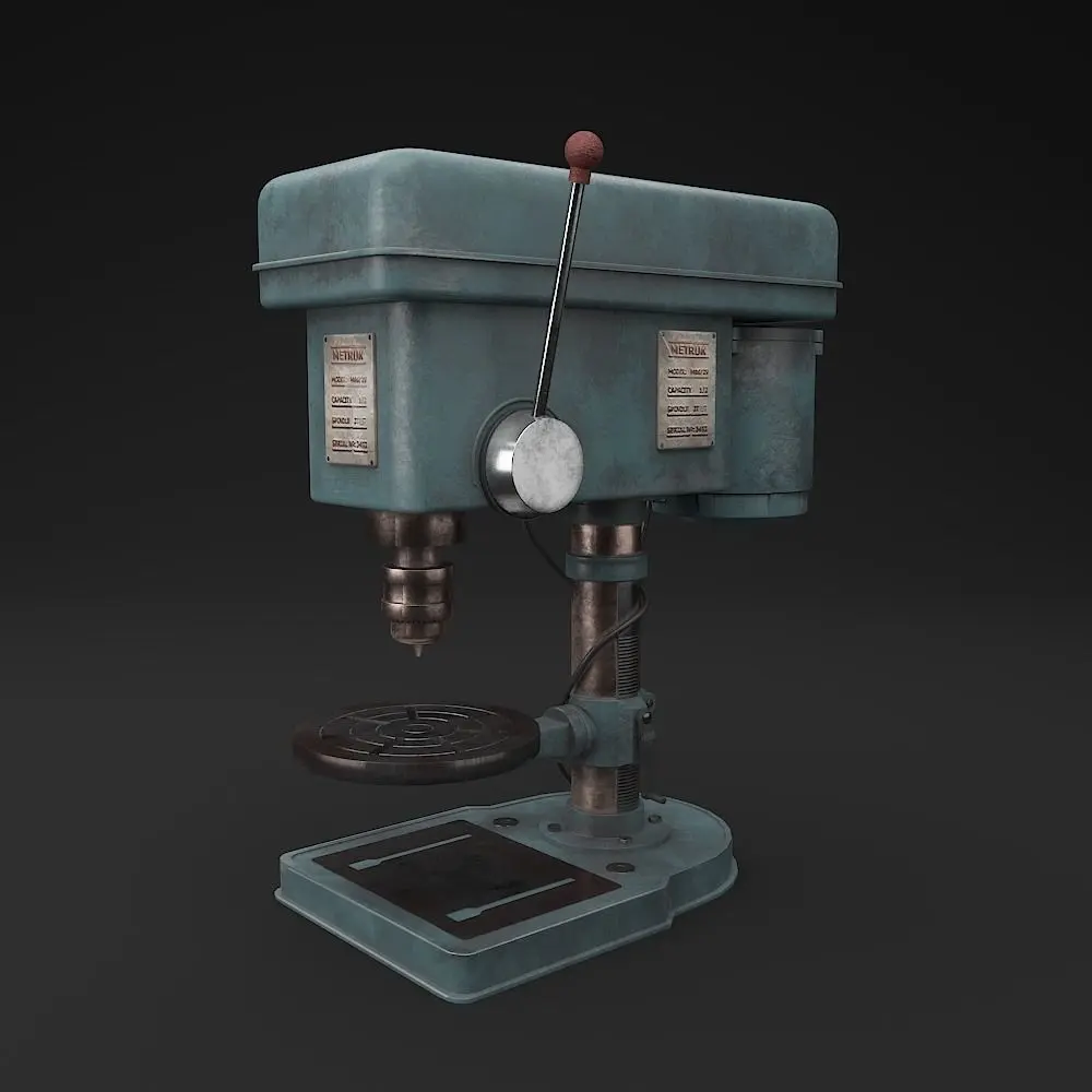 Drill Press  Low-poly 3D model