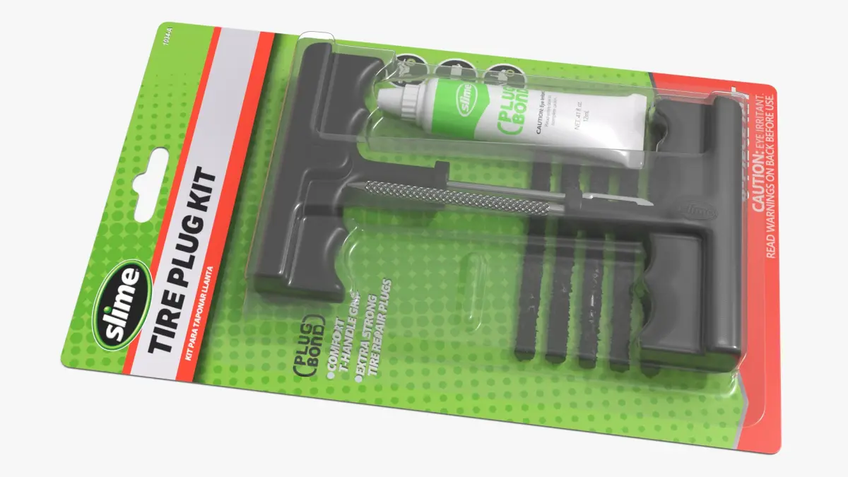 Slime Tire Plug Repair Kit with Glue 1034-A in Package 3D model