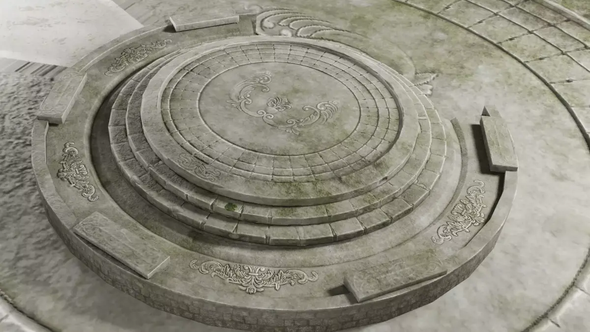 altar circular stone structure Low-poly 3D model