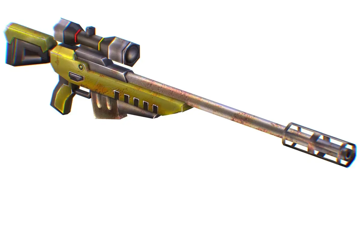 LowPoly Cartoon Sci-Fi Sniper Rifle Future Low-poly 3D model 2