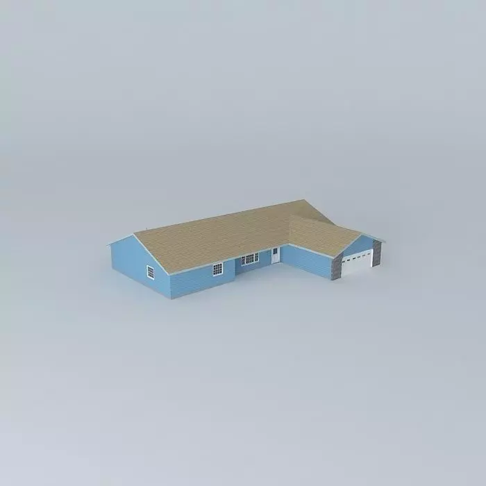 Furnished house with train layout Free 3D model