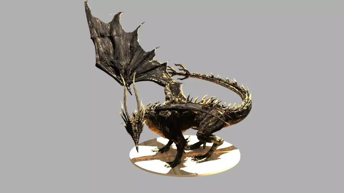 Black Dragon Kalameet Dark Souls Low-poly 3D model