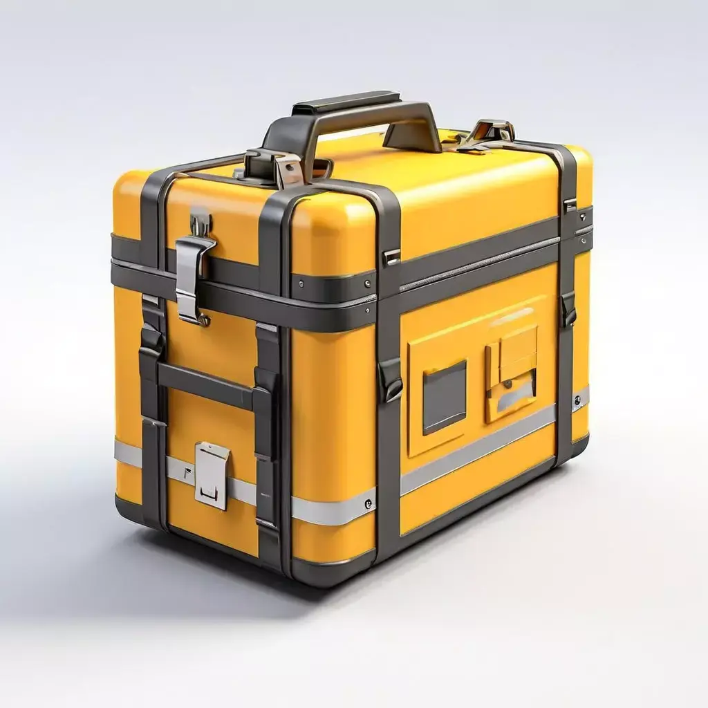 HighTech Yellow Storage Case Low-poly 3D model
