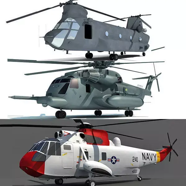 Set of 3 Military Aircrafts 3D model