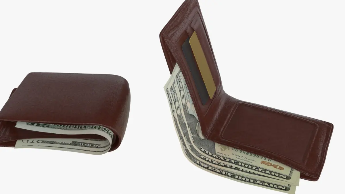 United States 20 Dollars Wallet Money Purse 3D model