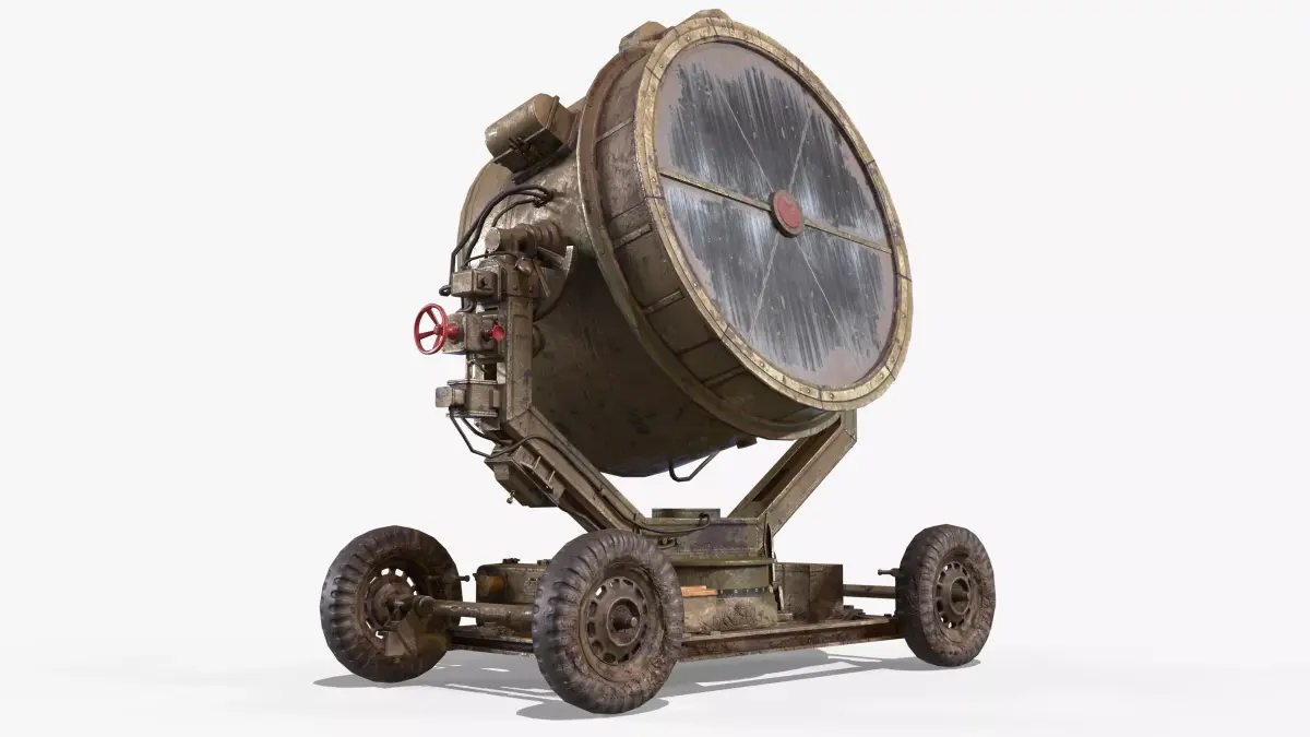 Military Searchlight USSR Low-poly 3D model