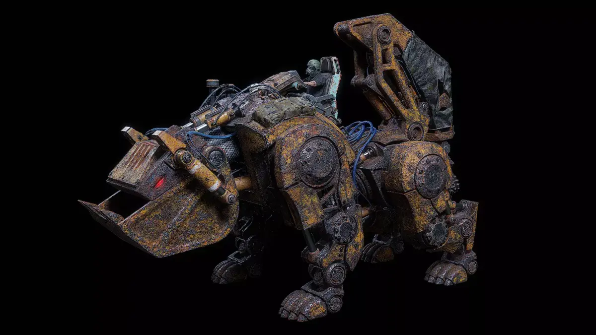 Dog robot K700 Low-poly 3D model
