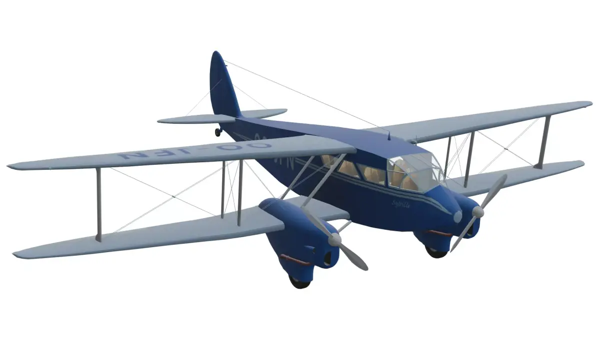 de Havilland DH89 Dragon Rapide Low-poly 3D model