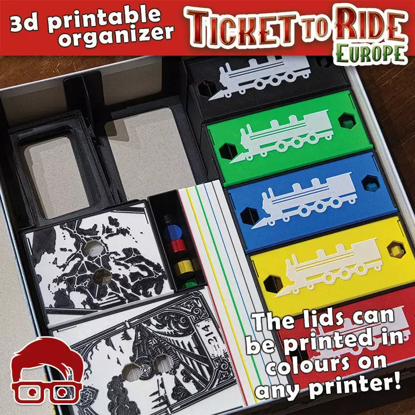 TICKET TO RIDE EUROPE INTERNAL ORGANIZER BY AM-MEDIA 3D print model