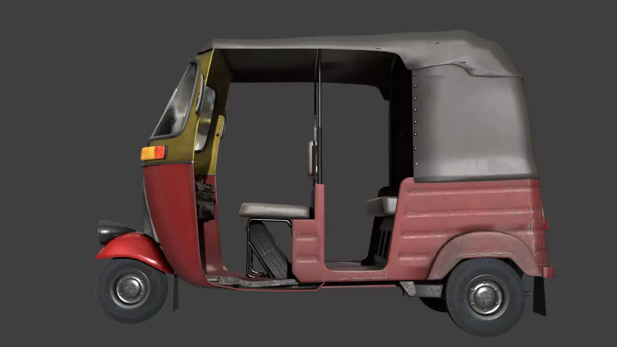 Tuk Tuk - Low Poly - Game Ready Low-poly 3D model