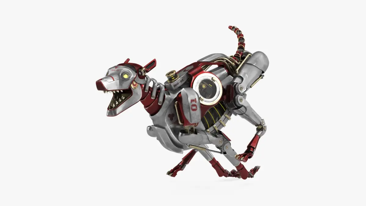 Running Futuristic Robotic Dog Concept 3D model