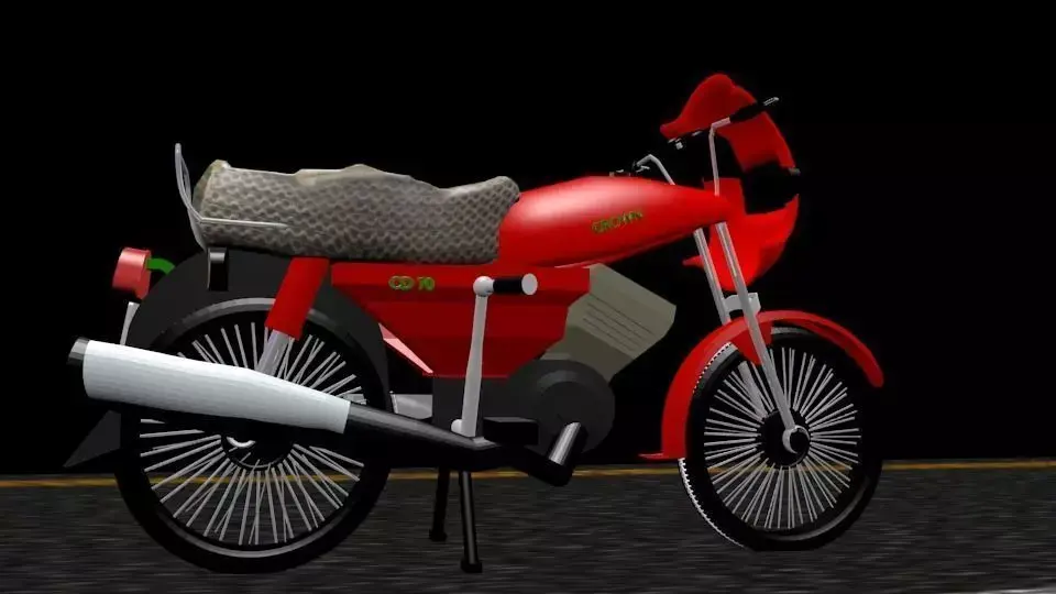 Crown Motorcycle HD Low-poly 3D model
