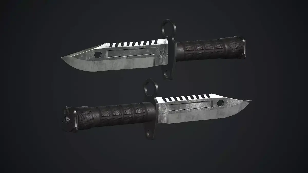 M9 Bayonet Knife PBR Game Ready Low-poly 3D model